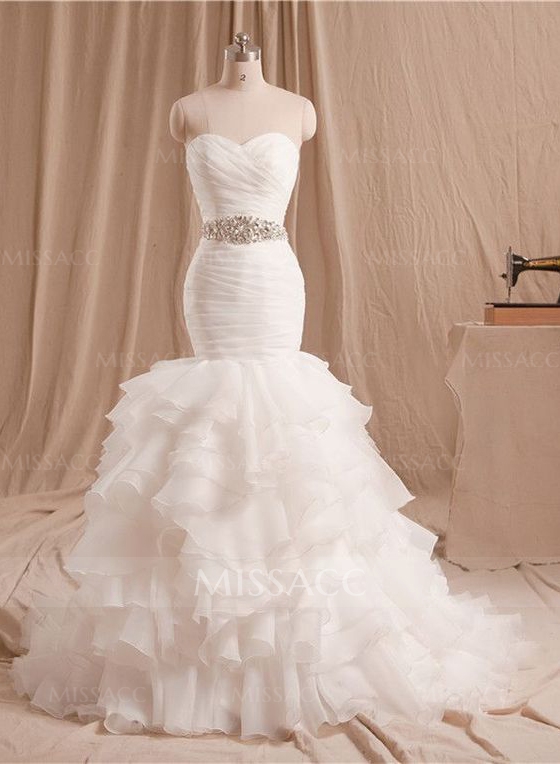 Classic Luxury Mermaid Strapless Wedding Dresses