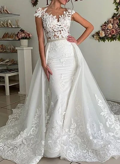 Luxury Elegant Lace Tulle Wedding Dresses