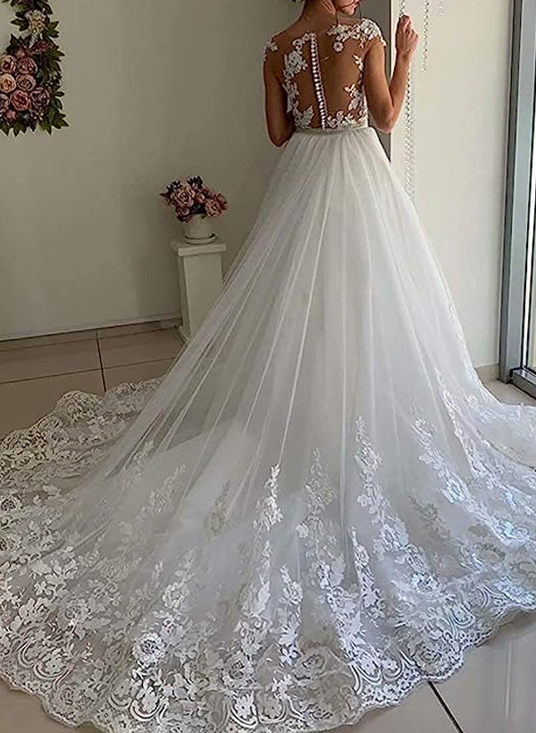 Luxury Elegant Lace Tulle Wedding Dresses