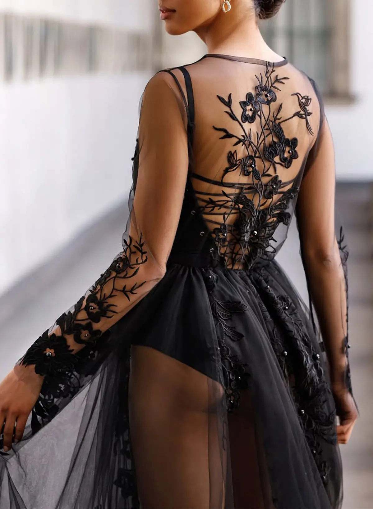 navy blue dress for baby girl A-Line Sweetheart Neck Black Lace Long Prom Dress Formal Dress PSK395 US4 / Red main image 1