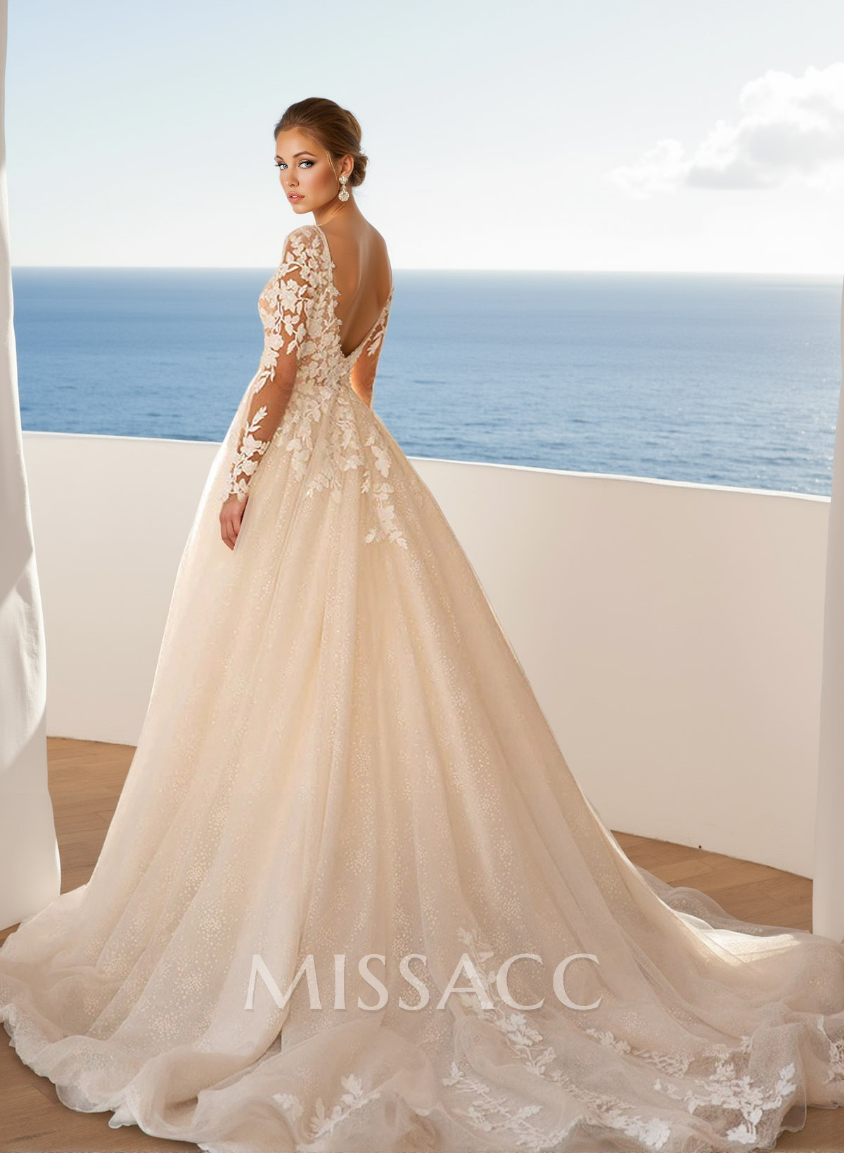 Classic Ball-Gown Long Sleeves Lace Wedding Dresses Classic Ball-Gown Long Sleeves Lace Wedding Dresses