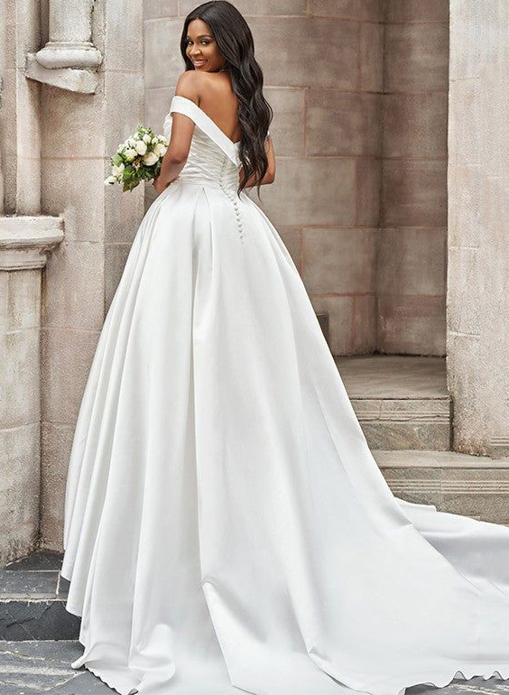 Simple Off-the-Shoulder A-Line Wedding Dresses