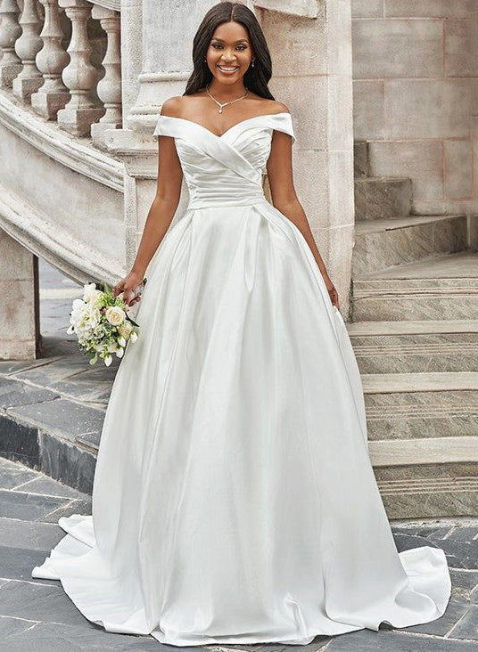 Simple Off-the-Shoulder A-Line Wedding Dresses
