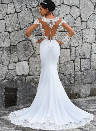 Luxury Lace Long Sleeves Trumpet/Mermaid Wedding Dresses