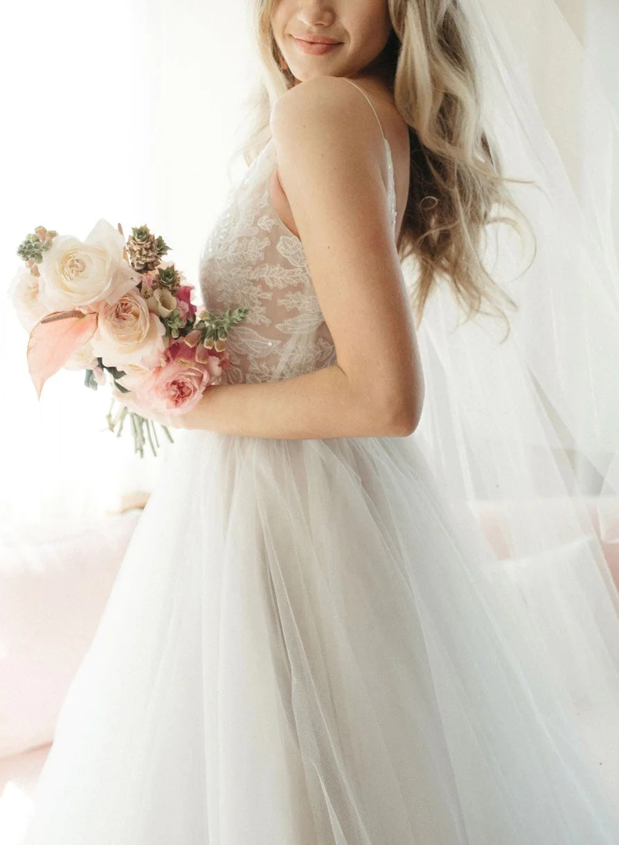 Boho Reception Lace Tea-Length Backless Wedding Dresses