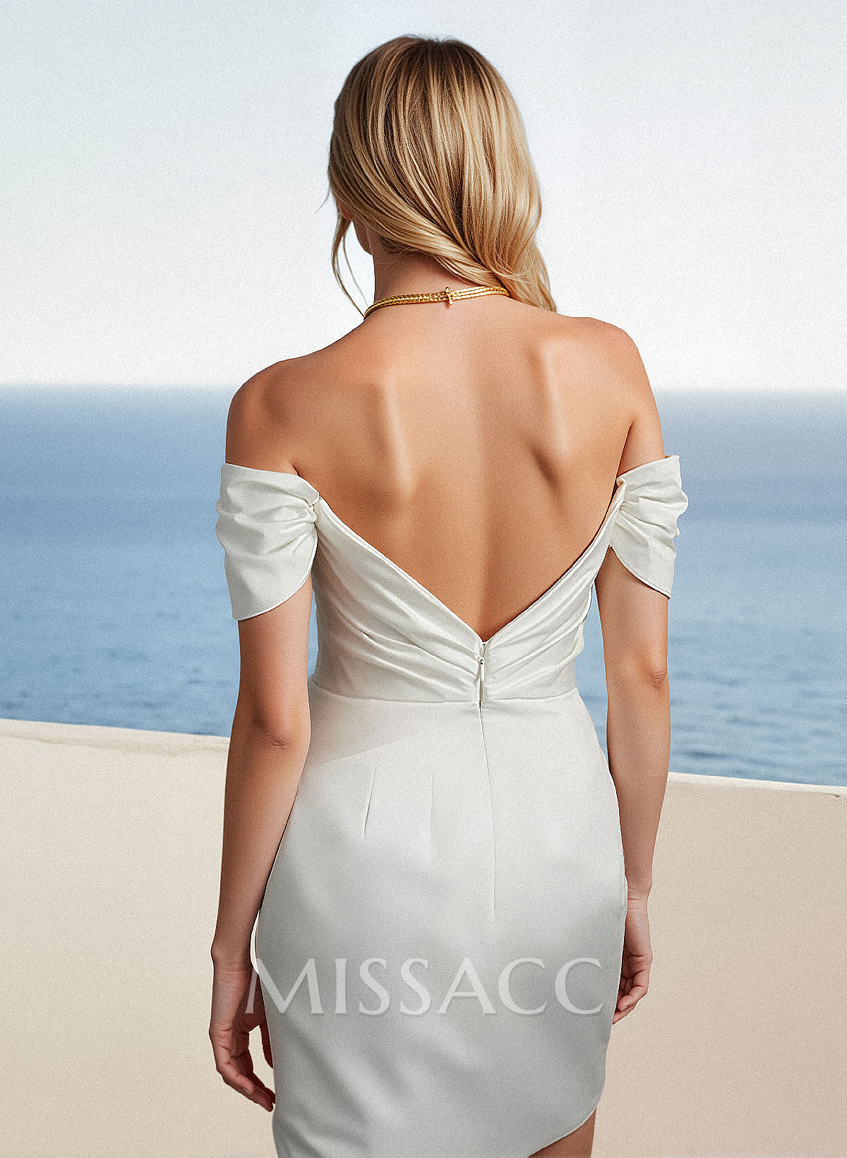Sheath/Column Elegant Short/Mini/Detachable Satin Wedding Dresse Sheath/Column Elegant Short/Mini/Detachable Satin Wedding Dresse