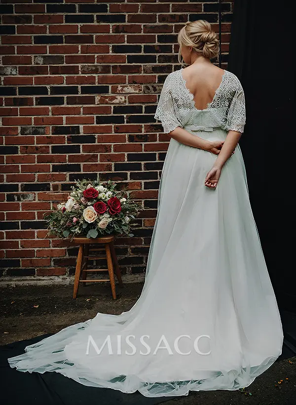 boho wrap wedding dress Boho Lace Wrap Plus Size A-Line Wedding Dresses With V-Neck