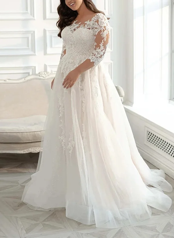 a-line plus size wedding dresses with sleeves Pink A-line Strapless 3D Floral Appliqued Prom Dress, PL565