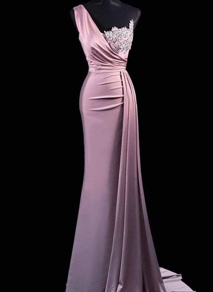 One-Shoulder Trumpet/Mermaid Sparkly Bridesmaid Dresses