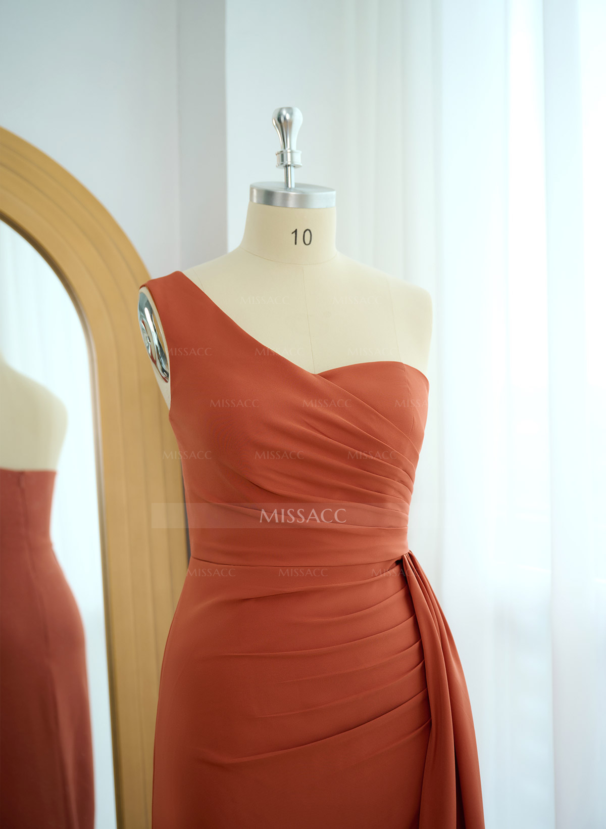 One-Shoulder Trumpet/Mermaid Elastic Satin Bridesmaid Dresses