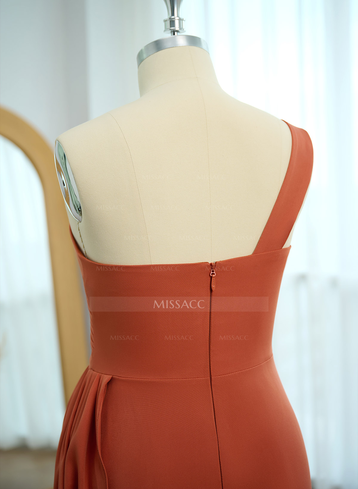 One-Shoulder Trumpet/Mermaid Elastic Satin Bridesmaid Dresses