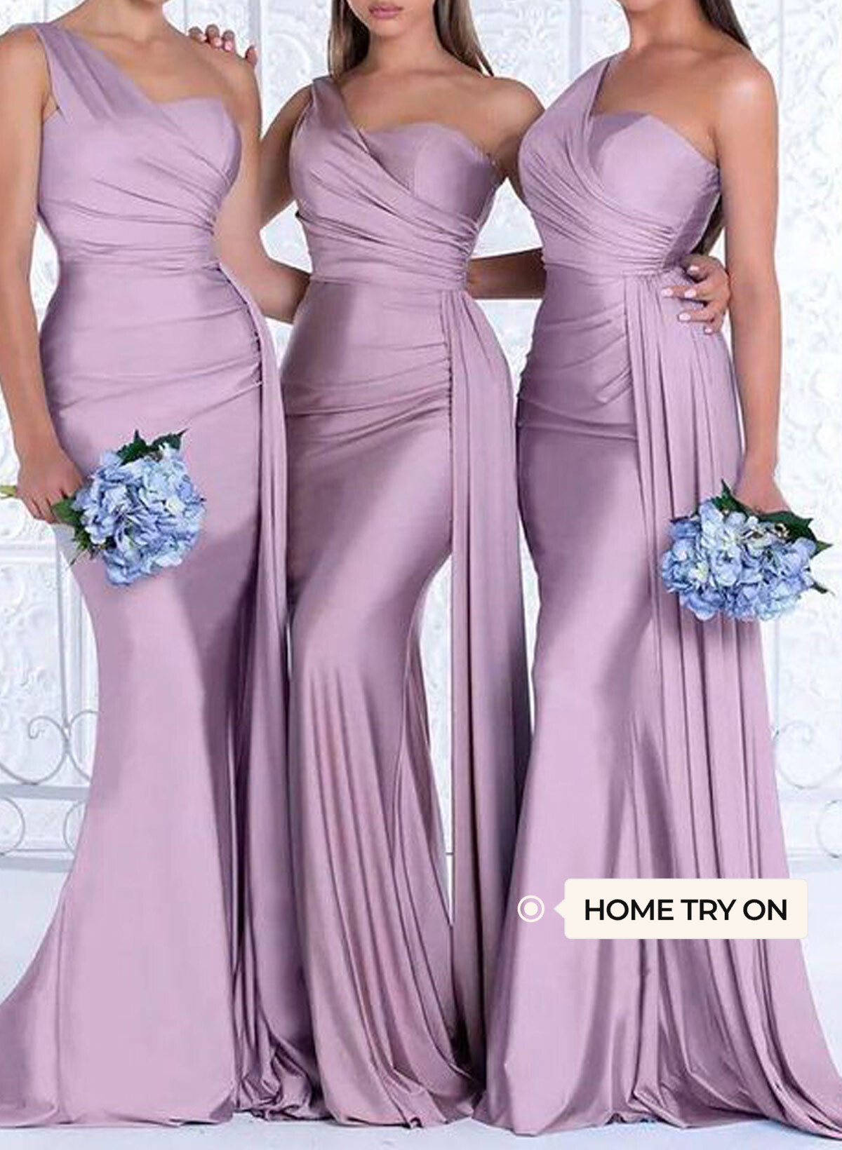 Purple dresses for special occasions - One-Shoulder Trumpet/Mermaid Elastic Satin Bridesmaid Dresses