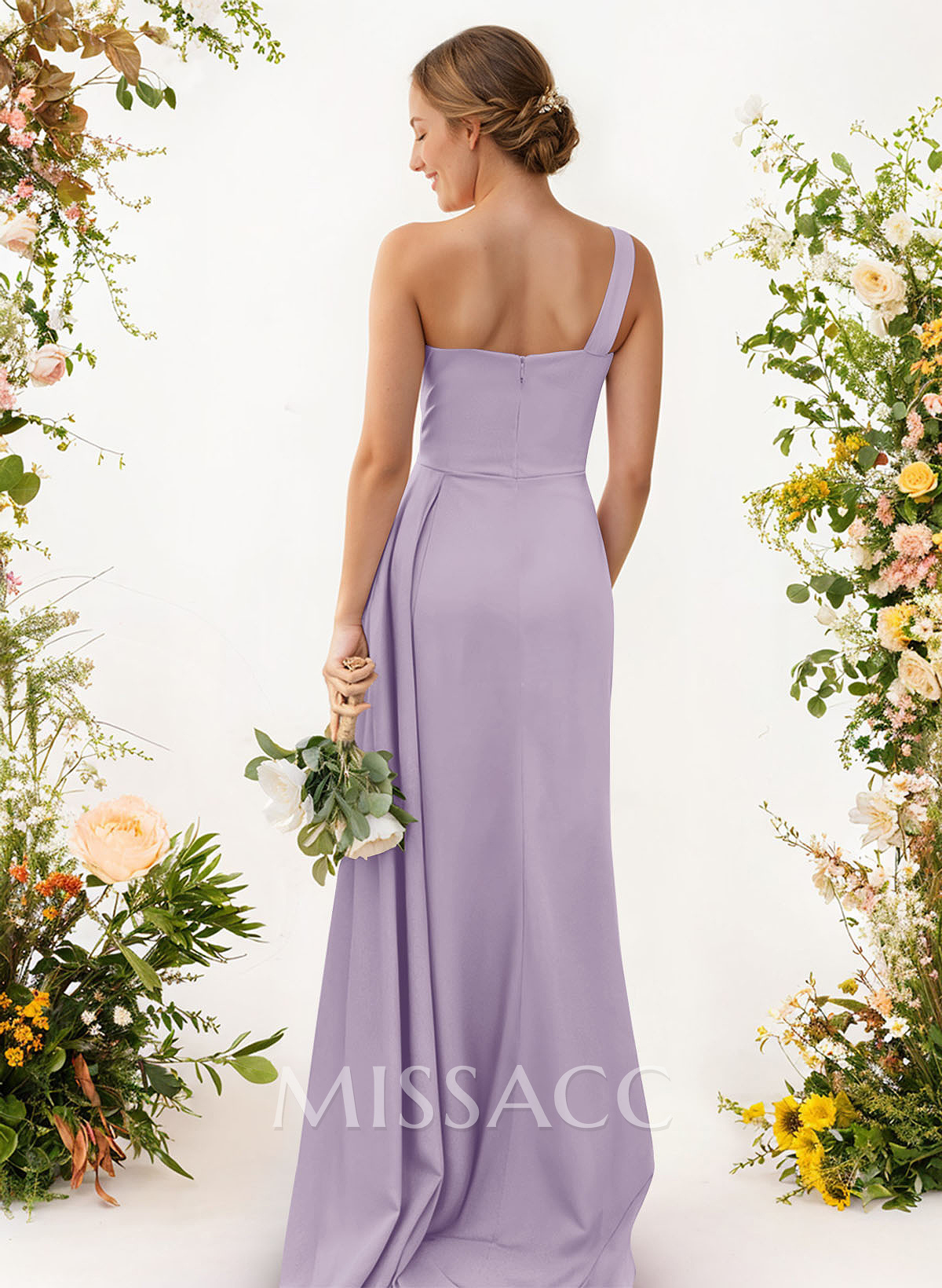One-Shoulder Trumpet/Mermaid Elastic Satin Bridesmaid Dresses One-Shoulder Trumpet/Mermaid Elastic Satin Bridesmaid Dresses