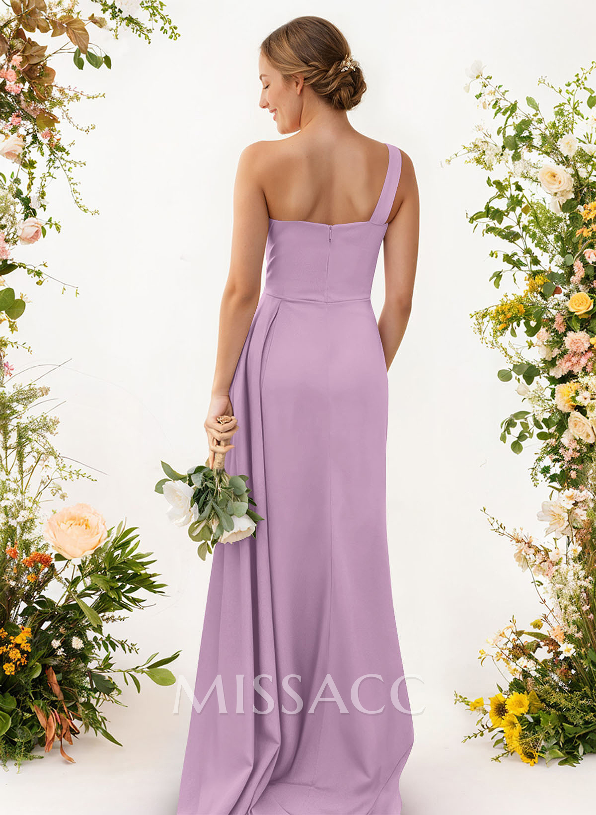 One-Shoulder Trumpet/Mermaid Elastic Satin Bridesmaid Dresses One-Shoulder Trumpet/Mermaid Elastic Satin Bridesmaid Dresses