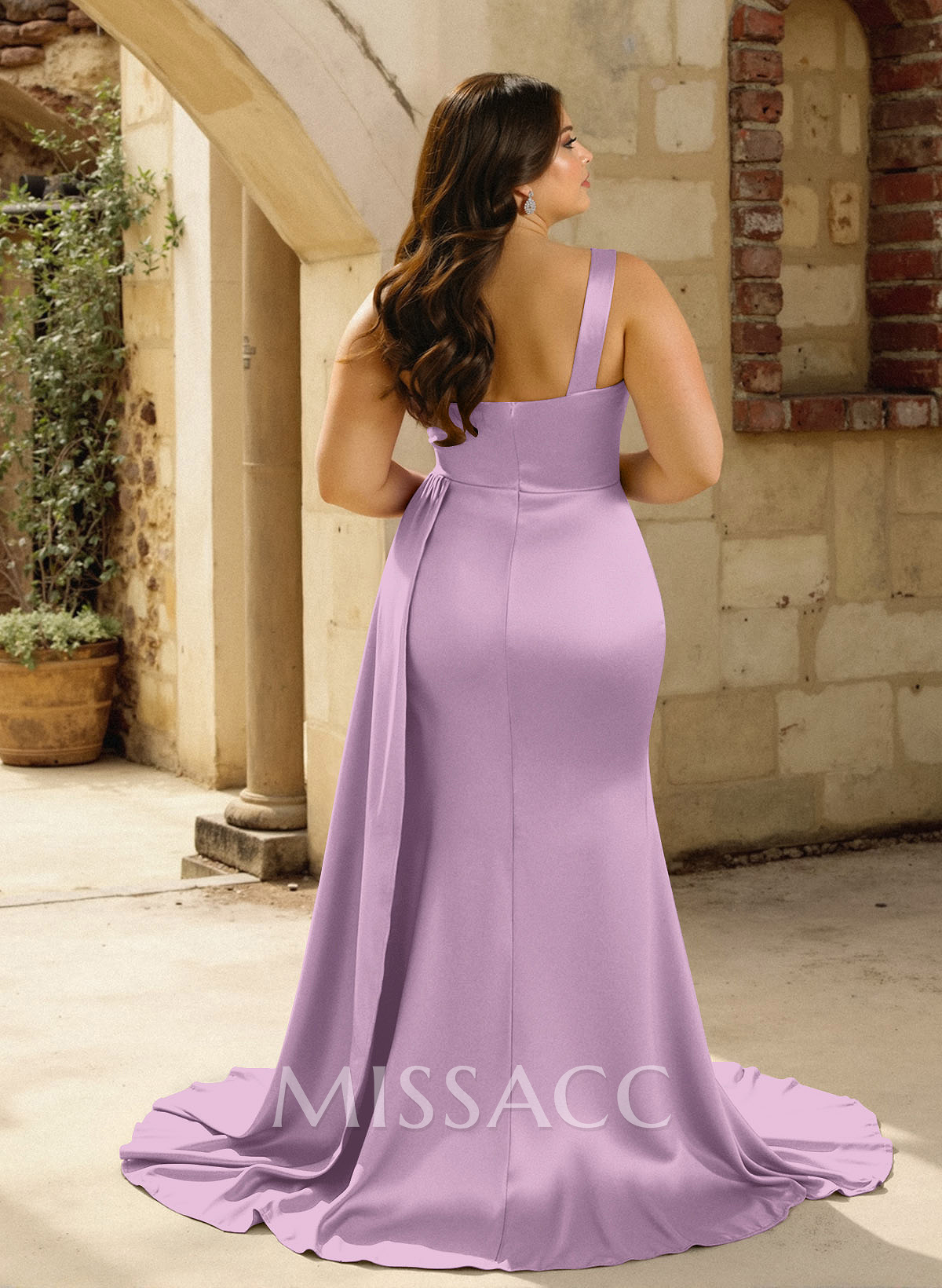 One-Shoulder Trumpet/Mermaid Elastic Satin Bridesmaid Dresses One-Shoulder Trumpet/Mermaid Elastic Satin Bridesmaid Dresses