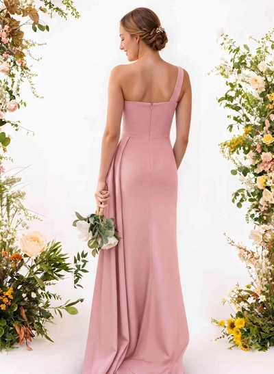 One-Shoulder Mermaid Stretch Satin Bridesmaid Dresses