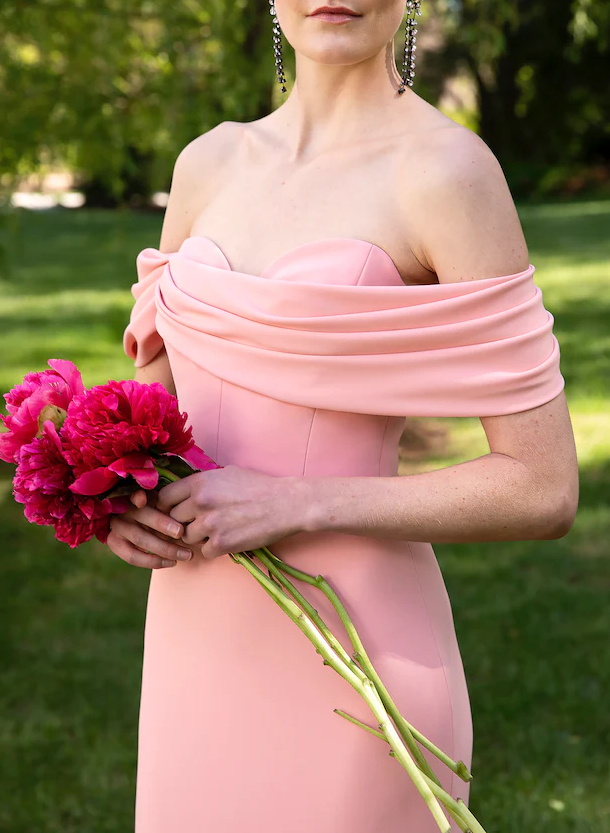 Pink Off-The-Shoulder Trumpet/Mermaid Bridesmaid Dresses With Trumpet/Mermaid