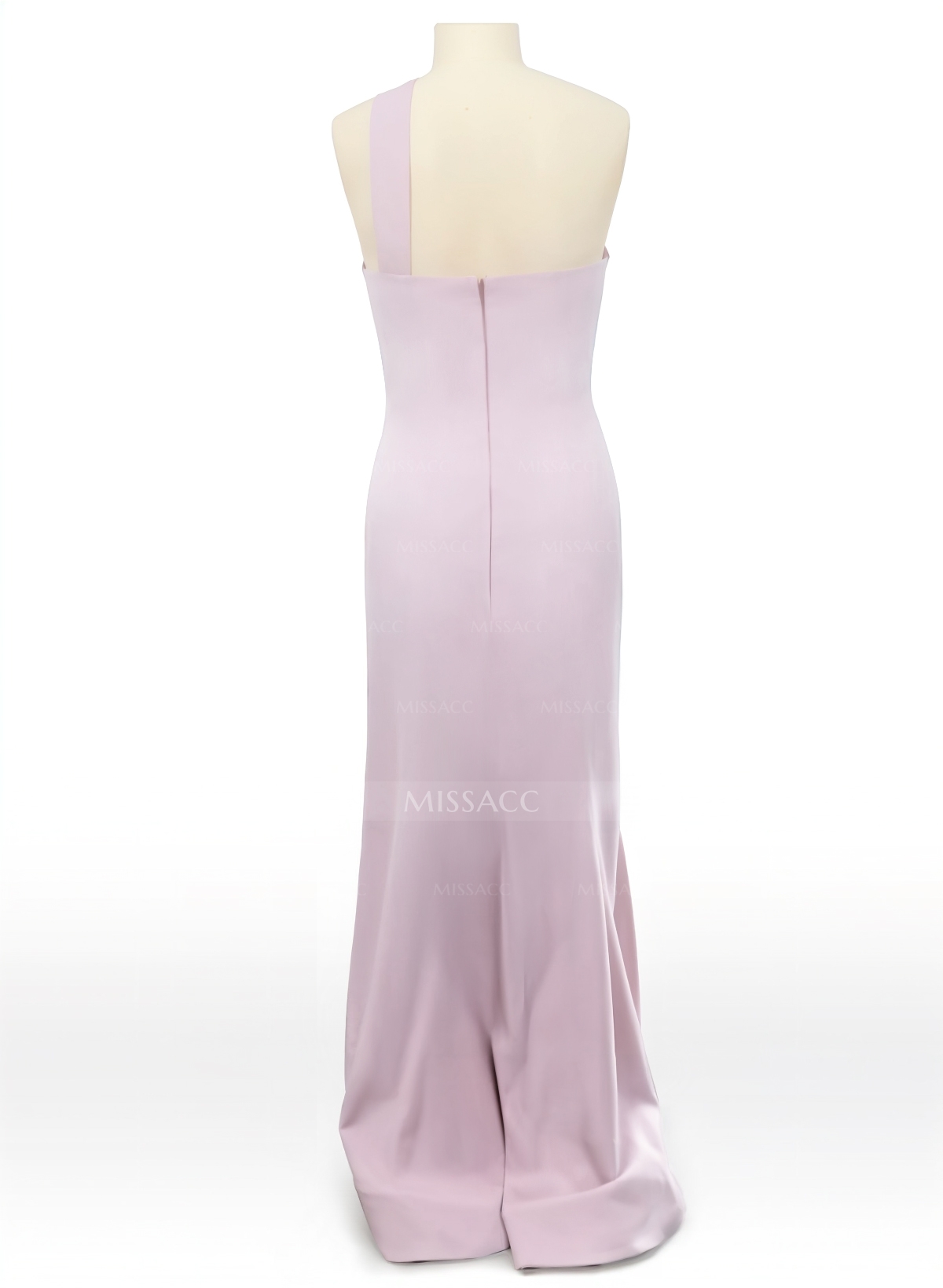 One-Shoulder Trumpet/Mermaid Pink Elastic Satin Bridesmaid Dresses