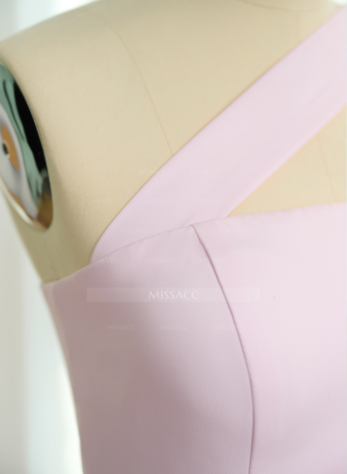 One-Shoulder Trumpet/Mermaid Pink Elastic Satin Bridesmaid Dresses