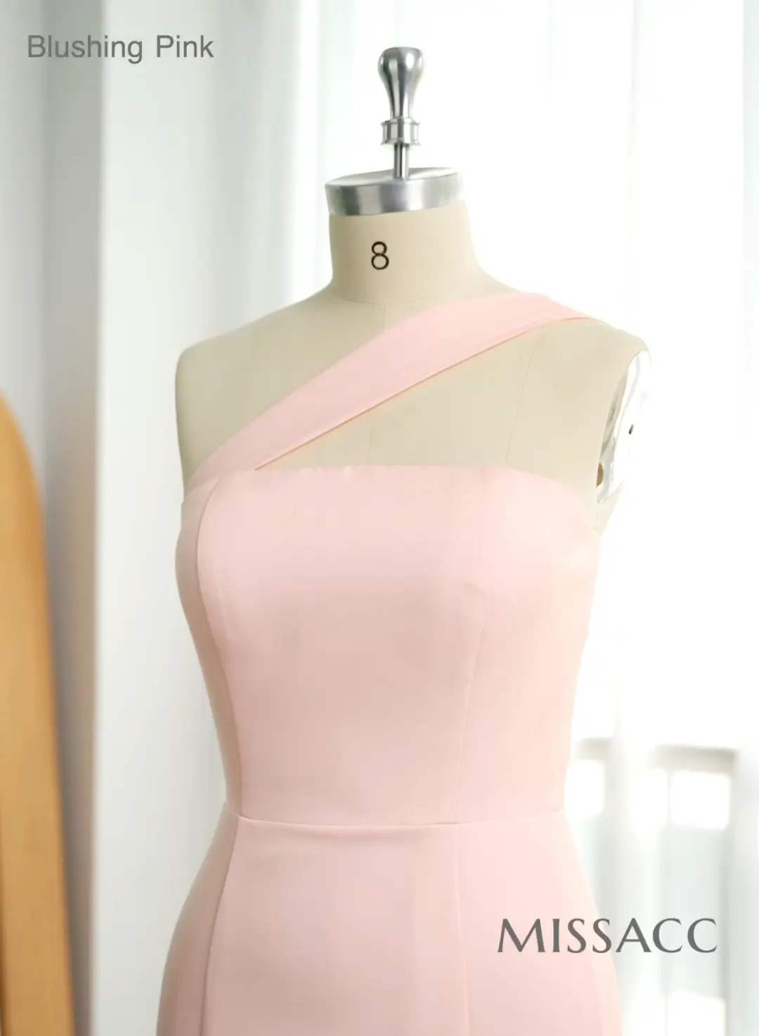 One-Shoulder Trumpet/Mermaid Pink Elastic Satin Bridesmaid Dresses