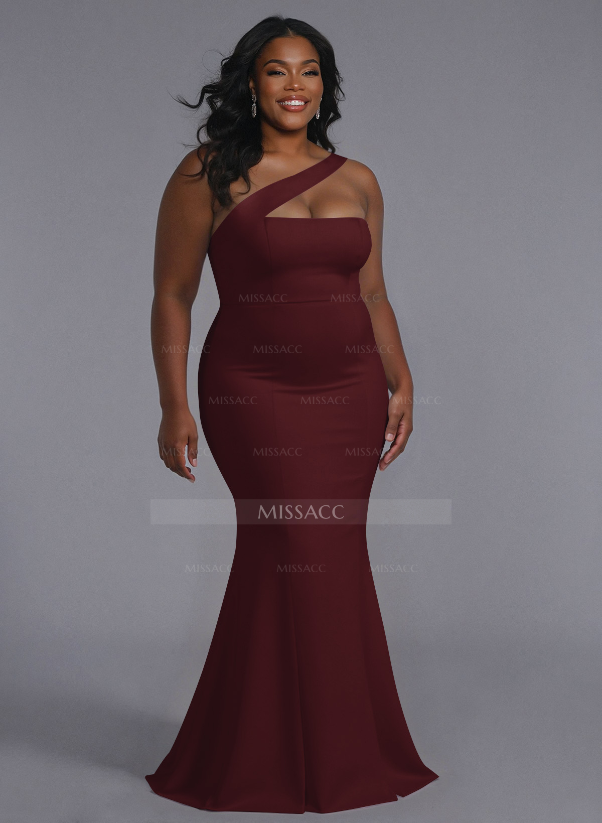 One-Shoulder Trumpet/Mermaid Pink Elastic Satin Bridesmaid Dresses