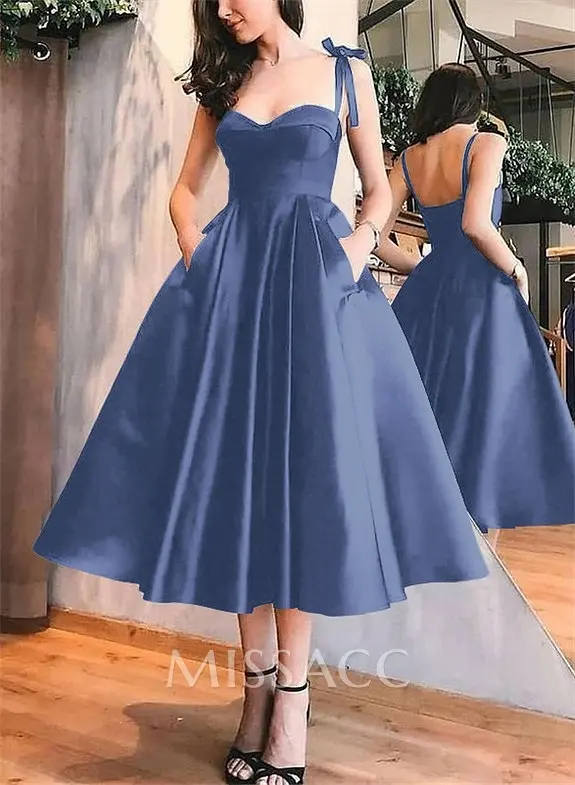 fall formal wedding guest dress A-Line Prom Dress Lace-up Sleeveless V Neck Black Satin Pleats Beaded, main image 1
