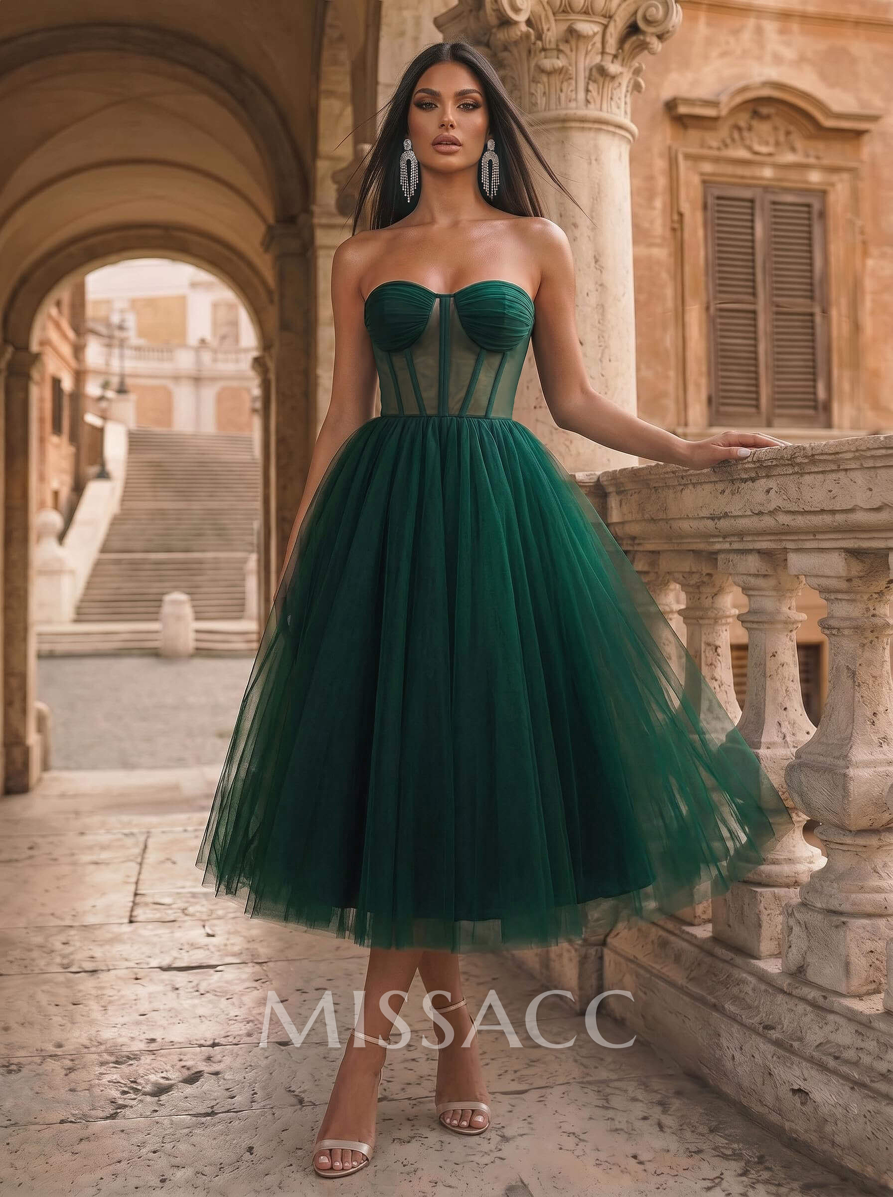 A-Line Sweetheart Sleeveless Tea-Length Tulle Homecoming Dresses A-Line Sweetheart Sleeveless Tea-Length Tulle Homecoming Dresses