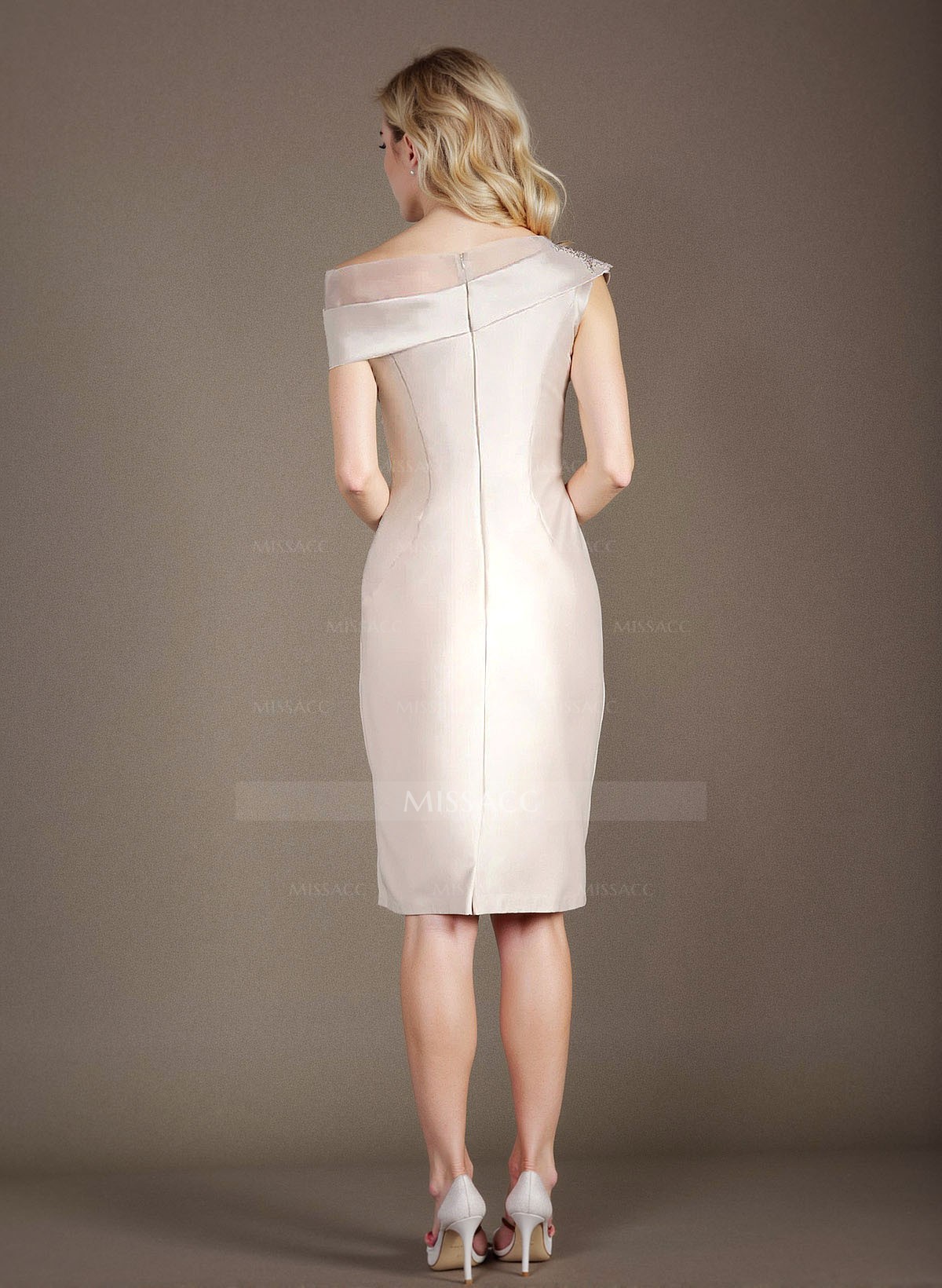 Sheath/Column One-Shoulder Satin Mother Of The Bride Dresses With Rhinestone