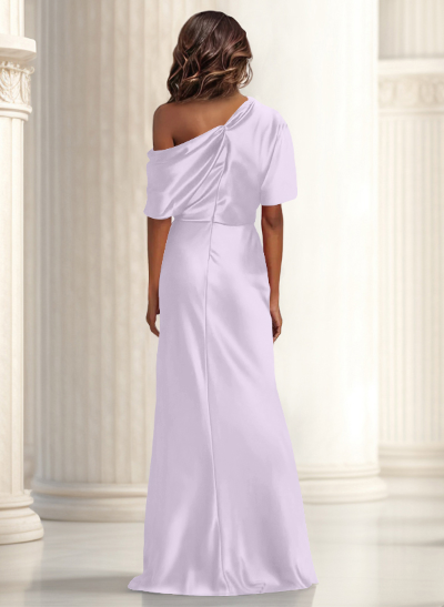 Sheath/Column Asymmetrical Neck Short Sleeves Mother Of The Bride Dresses