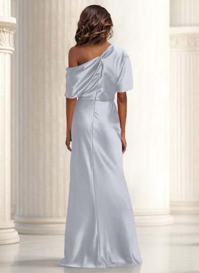 Sheath/Column Asymmetrical Neck Short Sleeves Mother Of The Bride Dresses