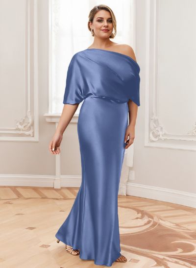 Sheath/Column Asymmetrical Neck Short Sleeves Mother Of The Bride Dresses