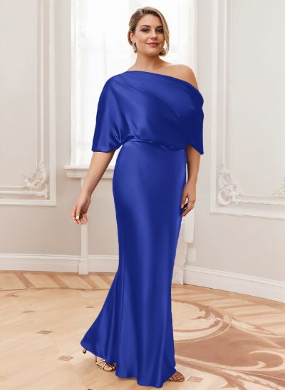 Sheath/Column Asymmetrical Neck Short Sleeves Mother Of The Bride Dresses