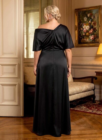 Sheath/Column Asymmetrical Neck Short Sleeves Mother Of The Bride Dresses