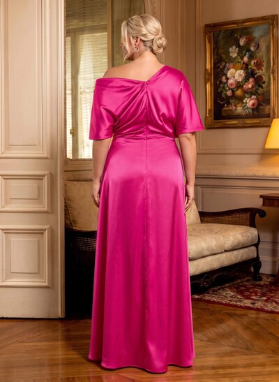 Sheath/Column Asymmetrical Neck Short Sleeve Mother Of The Bride Dresses