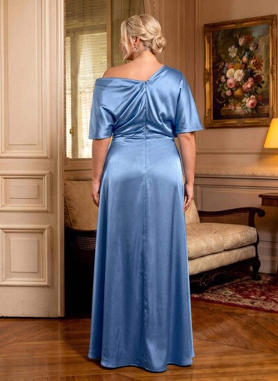Sheath/Column Asymmetrical Neck Short Sleeve Mother Of The Bride Dresses