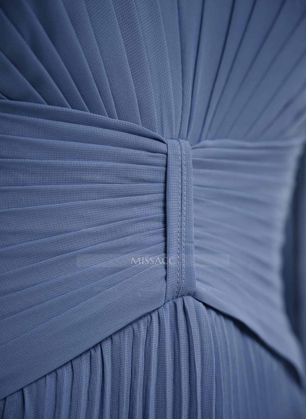 A-Line V-Neck Long Sleeves Floor-Length Chiffon Mother Of The Bride Dresses