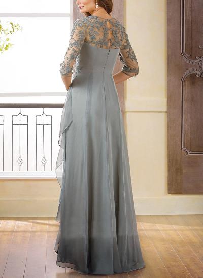 Sheath/Column Square Neckline 3/4 Sleeves Lace/Tulle Mother Of The Bride Dresses