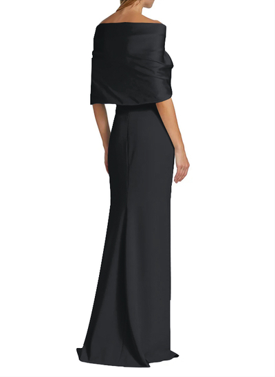 Sheath/Column Off-The-Shoulder Satin/Jersey Mother Of The Bride Dresses With Bow(s)