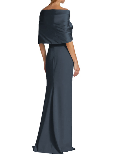 Sheath/Column Off-The-Shoulder Satin/Jersey Mother Of The Bride Dresses With Bow(s)