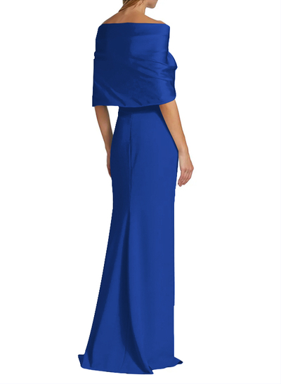 Sheath/Column Off-The-Shoulder Satin/Jersey Mother Of The Bride Dresses With Bow(s)
