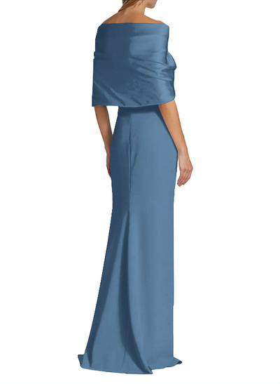 Sheath/Column Off-The-Shoulder Satin/Jersey Mother Of The Bride Dresses With Bow(s)