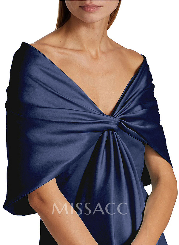 Sheath/Column Off-The-Shoulder Satin/Jersey Mother Of The Bride Dresses With Bow(s) Sheath/Column Off-The-Shoulder Satin/Jersey Mother Of The Bride Dresses With Bow(s)