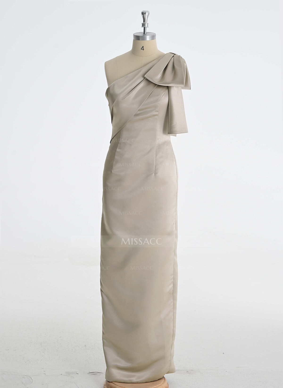 Sheath/Column One-Shoulder Satin Mother Of The Bride Dresses With Bow(s)