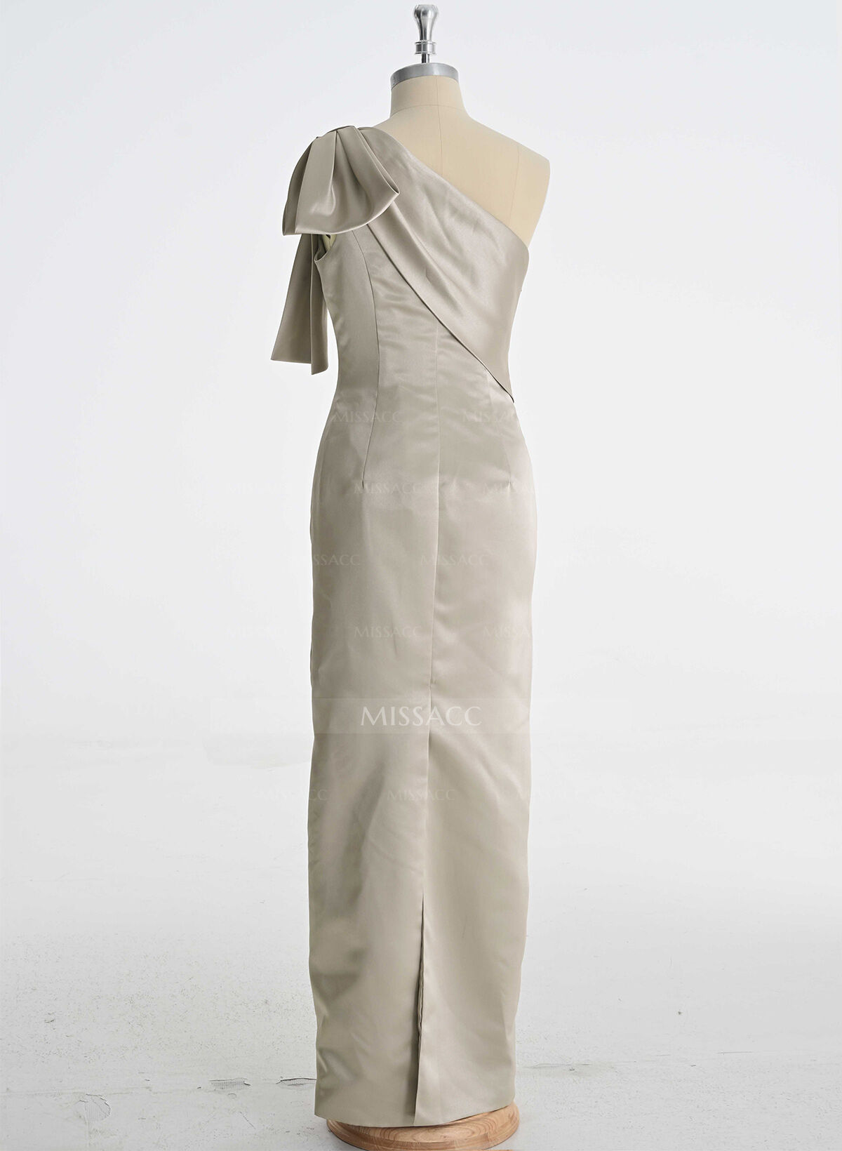 Sheath/Column One-Shoulder Satin Mother Of The Bride Dresses With Bow(s)