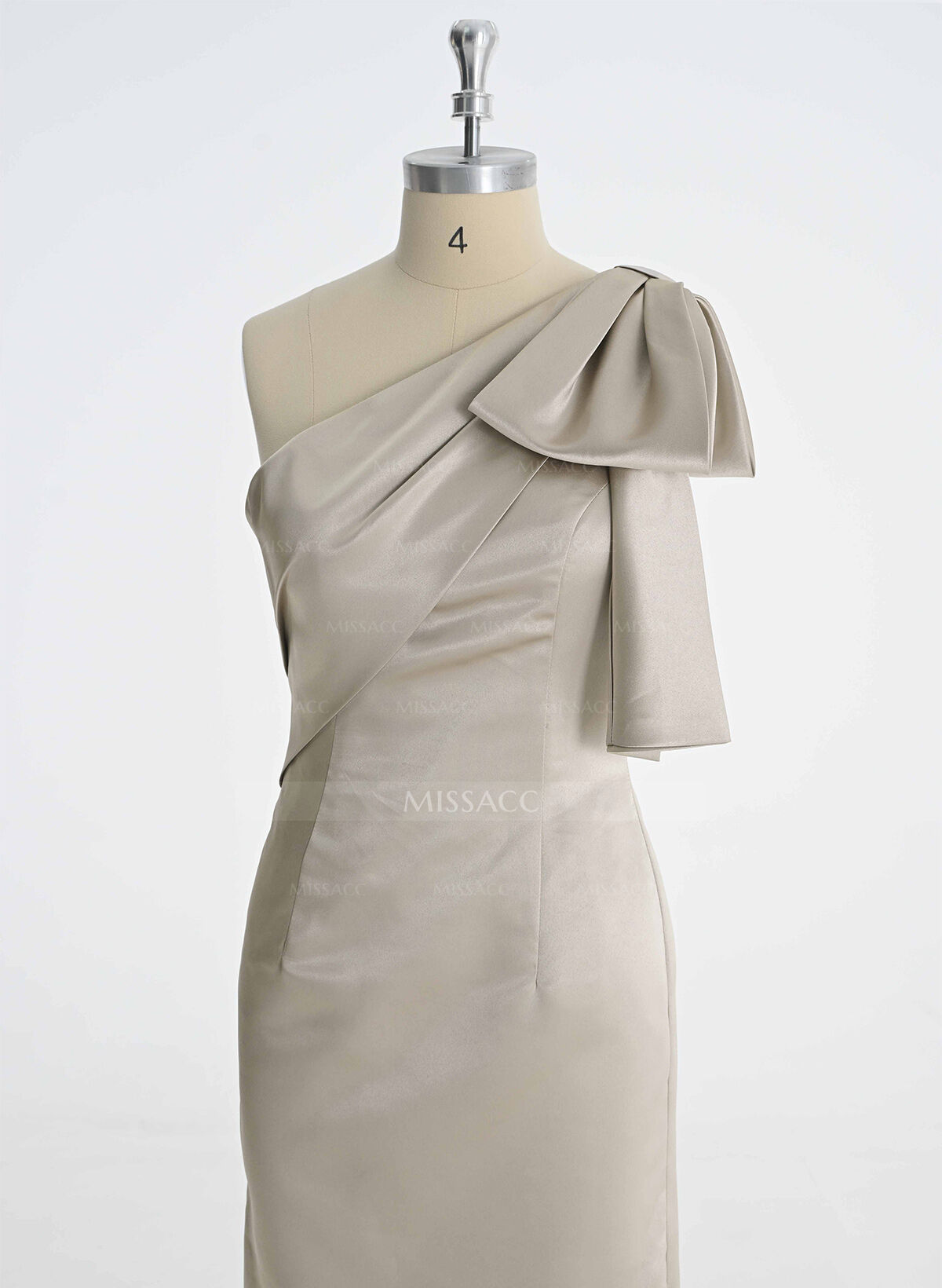 Sheath/Column One-Shoulder Satin Mother Of The Bride Dresses With Bow(s)