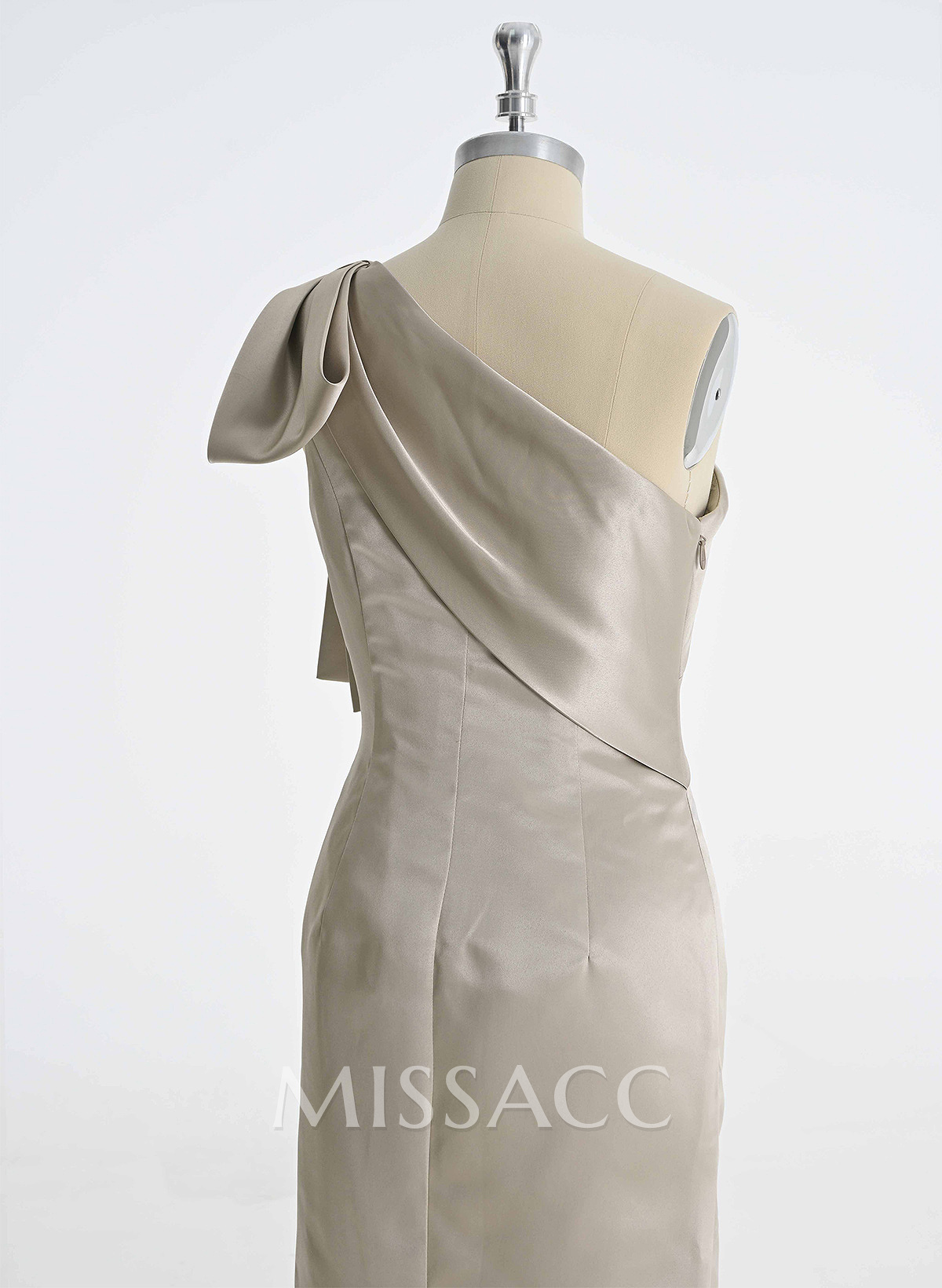 Sheath/Column One-Shoulder Satin Mother Of The Bride Dresses With Bow(s)