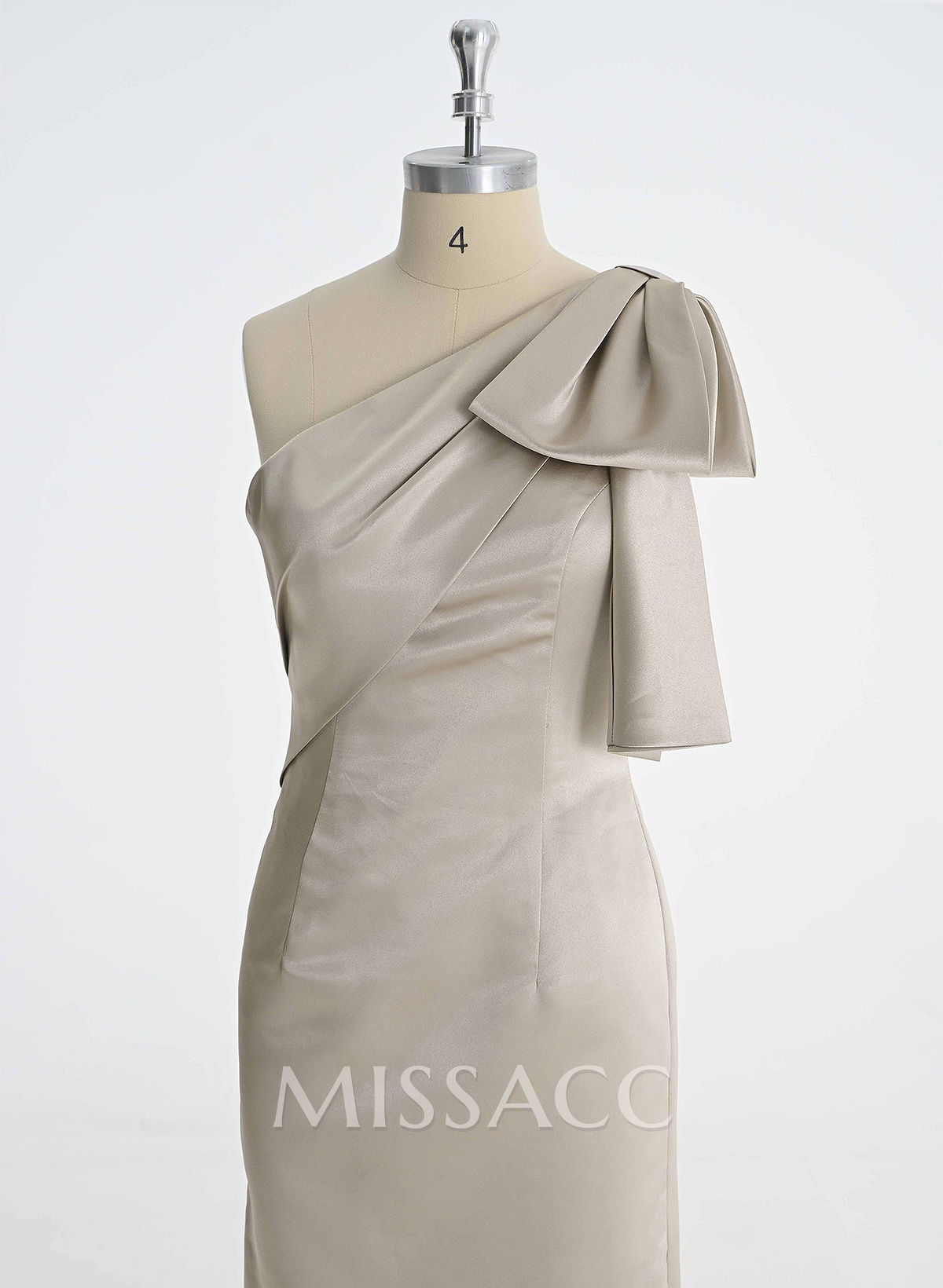 Sheath/Column One-Shoulder Satin Mother Of The Bride Dresses With Bow(s)
