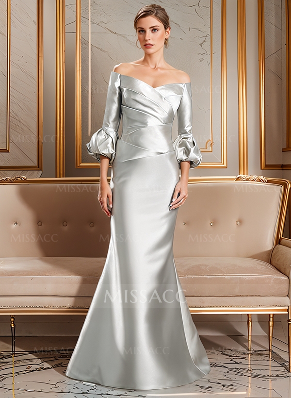 Trumpet/Mermaid Off-The-Shoulder Satin Mother Of The Bride Dresses