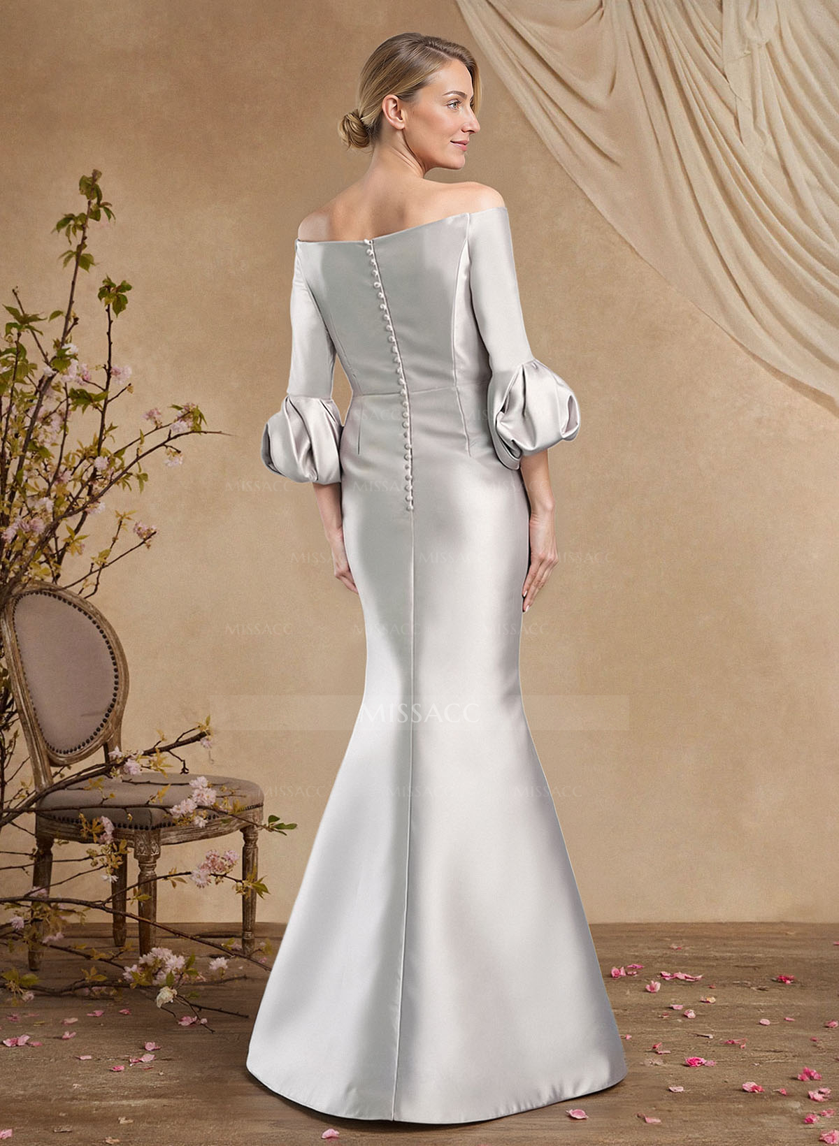 Trumpet/Mermaid Off-The-Shoulder Satin Mother Of The Bride Dresses