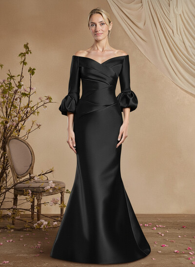 Trumpet/Mermaid Off-The-Shoulder Satin Mother Of The Bride Dresses